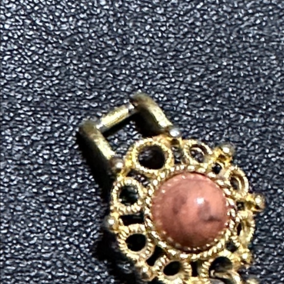 Sarah Coventry Valencia Collection VTG Gold Tone Coral Color Cabochons Bracelet - Picture 12 of 14